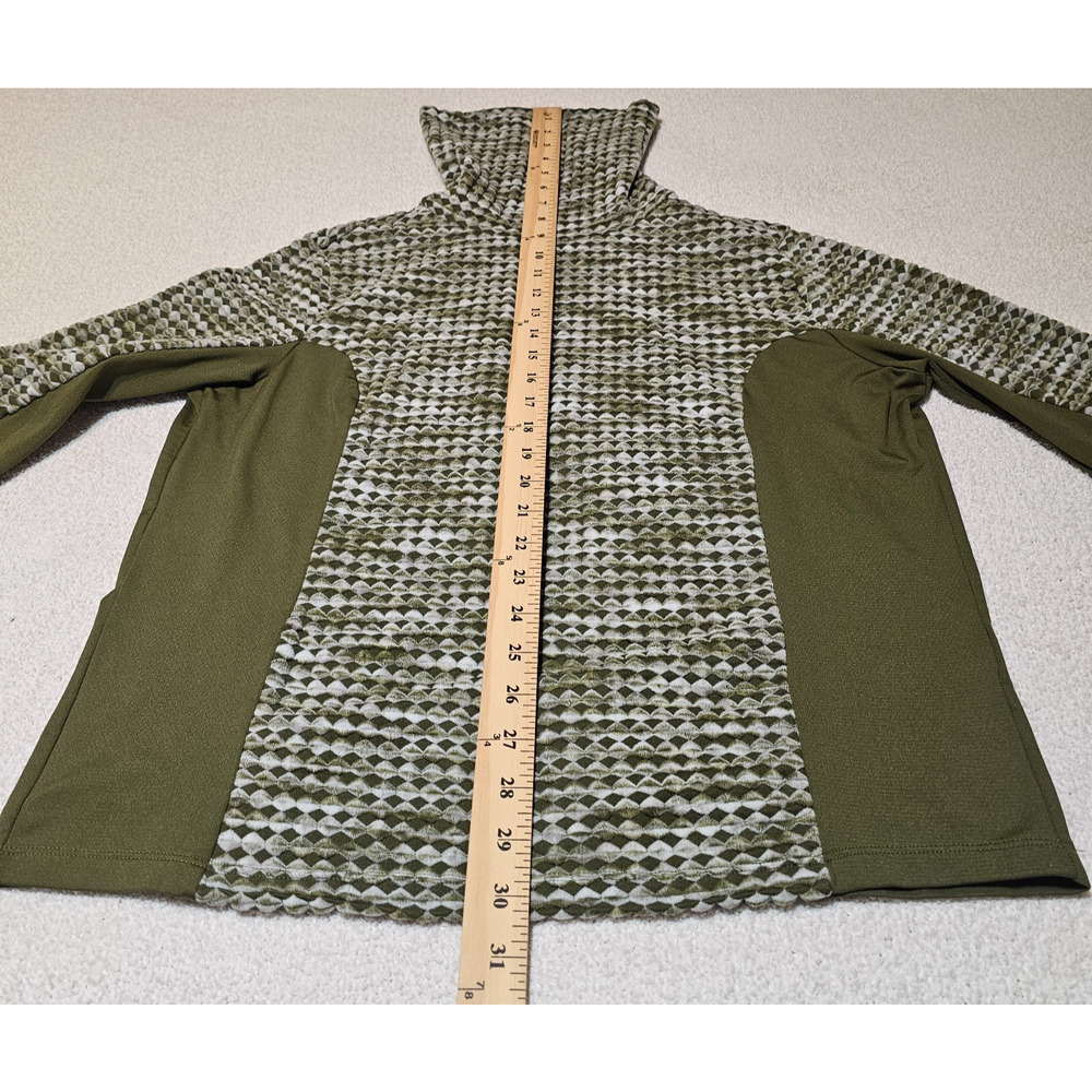 Nike Pro Hyperwarm Women's XL Olive Green Mock Neck Brushed Training Pullover - Picture 10 of 12